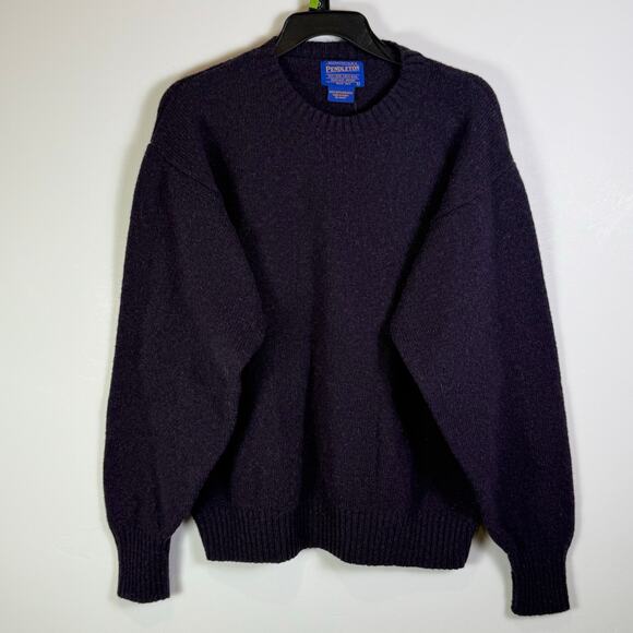 VTG Pendleton purple shetland wool causal cottagecore knit sweater mens Large - Picture 1 of 5
